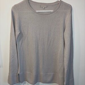 Ellie Kai 100% Cashmere Taupe Gray Sweater, Size Small